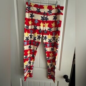LuLaRoe Women's Leggings with Red, Yellow, and Blue Stars